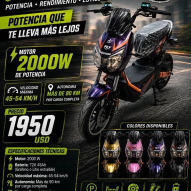 Motos eléctricas: Ava Flamingo, Topmap, Kvitova, Vedca, Yoazaky 707, Scooter fly, Fly racing, Volta X - 3/9