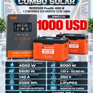 Combo Solar Inversor PwerMR 4000W +2 Basterias EcoWorty - Img 57893732