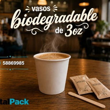 Vasos biodegradables de 3oz  8 cup x unidad. Paquetes de 200 x 1600 4 tipos de Absorbentes - Absorbente para batidos 800 - Img 125998736