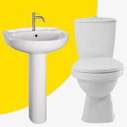 Lavamanos con Pedestal: El lavamanos cuenta con una superficie amplia y un agujero integral de drenaje para evitar el re - Img 45601184