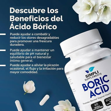 Ácido Bórico 600mg (Nutricost · 30 cápsulas) - 6/7