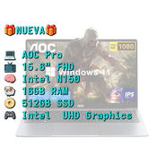 LAPTOP 🎁NUEVA🎁📦CAJA, AOC Pro (TX15-AOC), 15.6" FHD IPS Antireflejo, Intel N150, 16GB RAM, 512GB SSD, 7Horas - Img 56273514