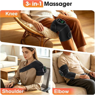 🔥 Masajeador de rodilla con calor – Almohadilla térmica 3 en 1 para codo, hombro y rodilla - 4/8