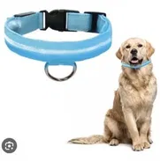 COLLAR CORREA PARA PERRO CON LUZ LED SEGURIDAD PARA PASEO NOCTURNO. - Img 49854248