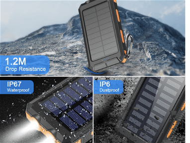 Portable Solar Charger for iphone and Android 20000mAh Power Bank with Dual 5V USB Ports for Outdoor - Img 66206312