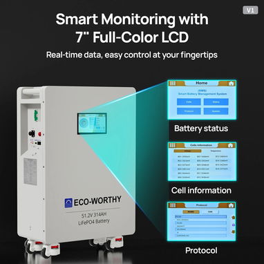 🔋Bateria ECO-WORTHY  16kwH 51.2V 314Ah BMS inteligente 😱. SELLADA EN CAja - 4/4