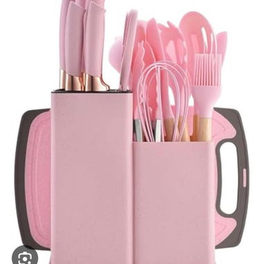 💜Set de utensilios de cocina de 19 piezas Silicona y mango de madera Precio: 30 - 7/7