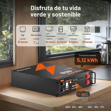 Batería HumsiENK 48V 100Ah LiFePO4 - 5120Wh - Nueva - 2/7