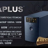 600W 1000VA BACKUP DE GRAN CALIDAD Y EXCELENTE PROTECCIÓN CON SUS 2 BATERÍAS INCLUIDAS DE 12V 7AH - Img 57478631