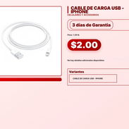 CABLE DE CARGA USB - IPHONE . - Img 57556026