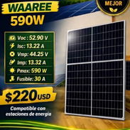 Paneles Bifaciales WAAREE - 590W - Precio: 220 USD - + 6 : 215 USD - +12: 210 USD - por Pallet: 205 USD - Img 57418238