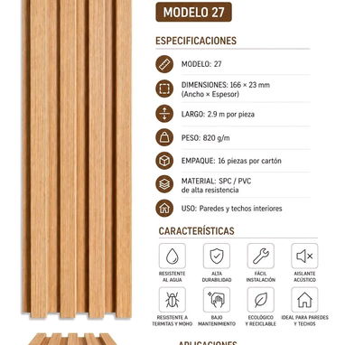 Lambrines paneles decorativos wpc y pvc precio de 1ra mano - 2/5