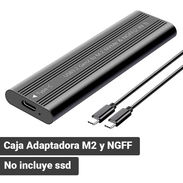 Caja Adaptadora SSD M.2 NVMe + SATA USB-C 10Gbps Enclosure Externo Soporta 2230 2242 2260 2280 Hasta 4TB Aluminio Negro - Img 56018251
