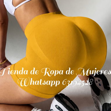 Licras Cortas Originales Shein tallas S y M sólo disponibles en amarillo y carmelita - 3/4