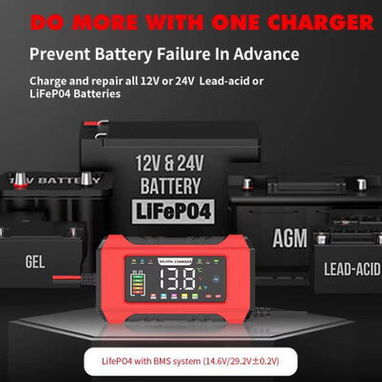 🔌 Cargador de Baterías Inteligente 12V/24V - Reparador de Pulso - LiFePO4 - NUEVO - $60 - 3/3