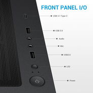 SAMA Carcasa para PC ATX de torre media S40 - Diseño de malla de alto flujo de aire, ventiladores ARGB PWM de 0.157 x 4. - Img 57672488
