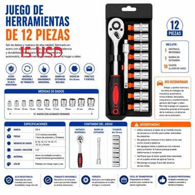 Medidor de voltaje, maleta de herramientas, taladros con kit de herramientas - 5/7