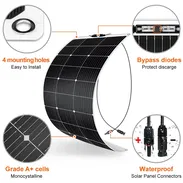 PANEL SOLAR FLEXIBLE QUITA Y PON 100 WATT CON CABLE PARA ECOFLOW - Img 56356012
