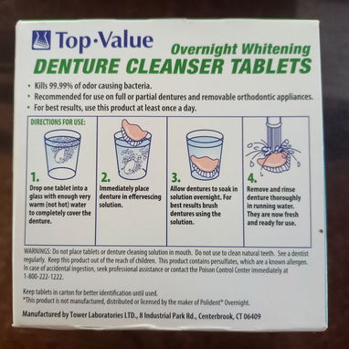 Tabletas efervescente para limpieza de protesis bucales, 24 tabletas - 2/2