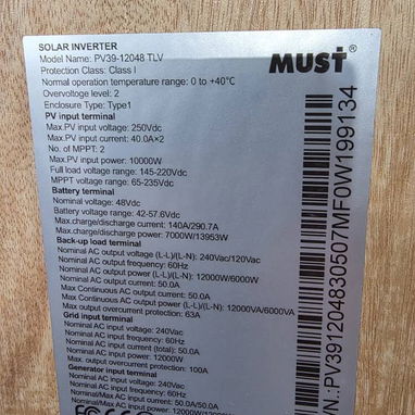Inversor 12 kw must 110 y 220 (RL) - 2/2