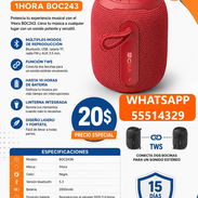 Bocina Bluetooth Portatil - 1HORA BOC243, ENTREGA DE FACTURA, VARIEDAD DE BOCINAS RECARGABLES - Img 56545201