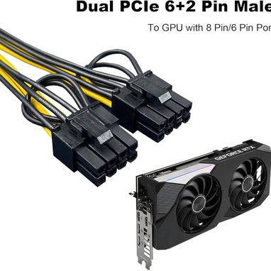 Cable adaptador PCI-e de 6 pines a 2 de 8 pines (6+2 ) para alimentar tarjetas gráficas, nuevos - Img 112306215