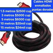 Cables HDMI enmallados de puntas doradas en venta - Img 54217212