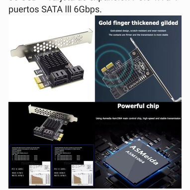 Tarjeta PCI a 2/4 SATA 6GBps - Img 91641101