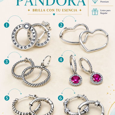 Aretes y Argollas Pandora plata s925 - Img 124167940