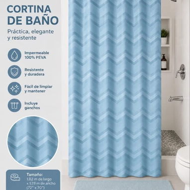 Cortinas de baño con sus ganchos. Splash Collection - 2/4