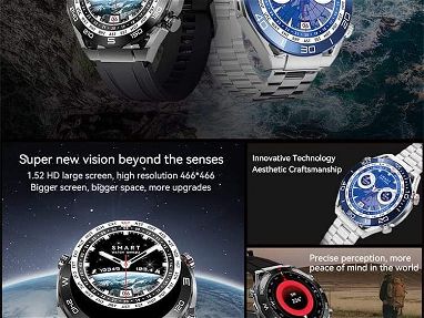 Reloj inteligente originales HD Watch ULTIMATE con 3 manillas intercambiables - Img 67677949