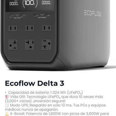 Ecoflow Ampace 1500w 0km sellada caja garantía x escrito somos tienda física.  Delta 3, delta 2 delta 3 classic y mucho+ - Img 119797581