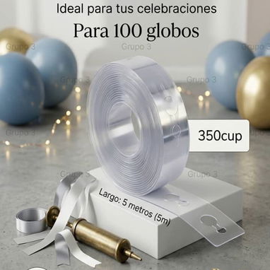 Set de globos, # de luces, cintas de contacto y de arco, set de decoración estuche dd colonias con crema, - Img 122811454