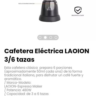 Cafetera Eléctrica LAOION 3/6 tazas. Marca-Modelo: LAOION-Espresso Maker - Img 126183185