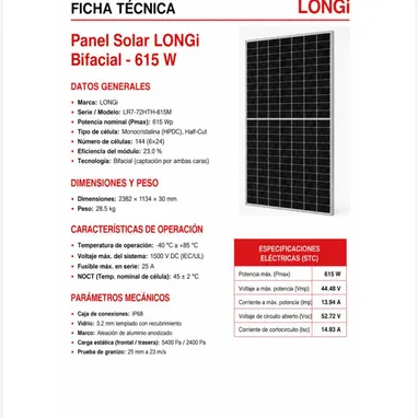 Panel solar longitud 615w - Img 122550713