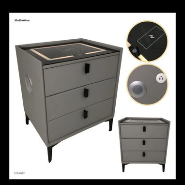 🚧 MESA DE NOCHE CON BLUETOOTH CON 3 GAVETAS 50 x 60 x 40 cm 🚧 - Img 117705881