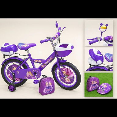 Bicicleta de niña y niño medida 12 con su mochila y casco ideal para su regalo - Img 108777513