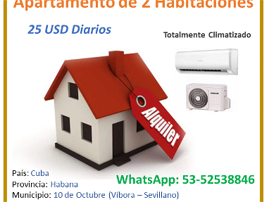 Rentamos Apartamento de 2 Habitaciones Climatizadas en Vibora/Sevillano - Img main-image