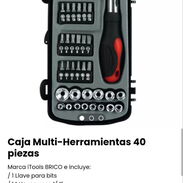 Caja de herramientas de 40 piezas* Kit de destornilladores/ llave vaso/ Puntas philips/ Cubos/ Adaptador con chicharra - Img 45511155