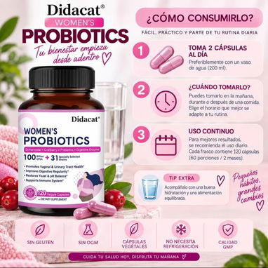 Cápsulas probióticas para la mujer. Probioticos. Bienestar digestivo Inmunologico. Microbiota, salud vaginal y urinaria - 2/8