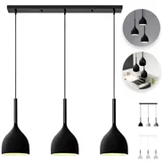 Lámpara de techo decorativa colgante negra estilo vintage(juego de 3) - Img 49262229