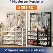 👟🧥 Organizador de Zapatos 4 Niveles con Perchero - Img 55140333