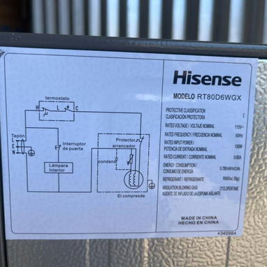 Refrigerador Hisense de 7.27cuft con dispensador de agua ($370) - 7/9