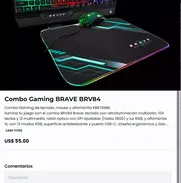 Combo Gaming BRAVE BRV84 de teclado+mouse y alfombrilla KB6784BK nuevo en caja mas garantia somos tienda fisica vedado - Img 49787708