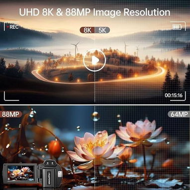 Cámara de Video 8K UHD 88MP para Vlogging NUEVA EN CAJA - 2/9