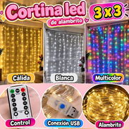 🎄✨ ¡ILUMINA TU NAVIDAD! ✨🎄 🎄✨ ¡DECORA TU NAVIDAD CON ESTILO! ✨🎄 CORTINAS LED 3x3 metros 💡 Disponible en Blanco, A - Img 58227172