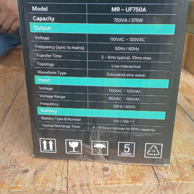 *Backup Marsriva nuevo en Caja!* Hasta la puerta de su casa!   *100 USD*  *Modelo:* 750Va-375W *Salida:* - Img 121142051
