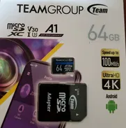 SE VENDE MICRO SD DE 64GB CON ADAPTADOR A SD TEAM GROUP SELLADAS LLAMAR 5-278-7004 - Img main-image-47162611