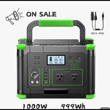 Estación de energía portátil de 1000W, Generador solar de 999Wh (pico de 2000W), Estación de energía con salida de corri - Img 119704545
