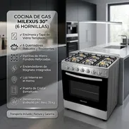 Cocina 6 Hornillas MILEXUS 30" Negro/Plata | $460 USD | Envío Incluido + Garantía y Factura | Acero Inox + Magneto - Img 57705967